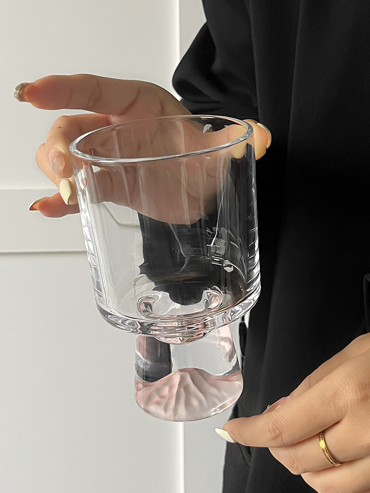 Yamazaki Home Bathroom Storage - Pink Mountain Glass Cup Creative High