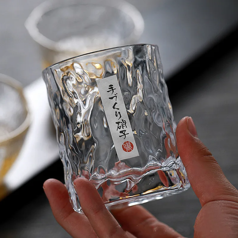 Yamazaki Home Bathroom Storage - Hand-made Japanese Hammered Foreign Wine Glass