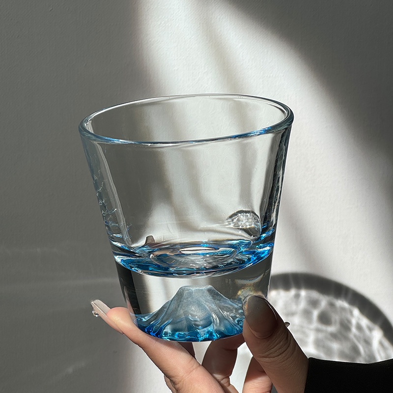 Yamazaki Home Bathroom Storage - Blue Limited Edition Fuji Mountain Glass
