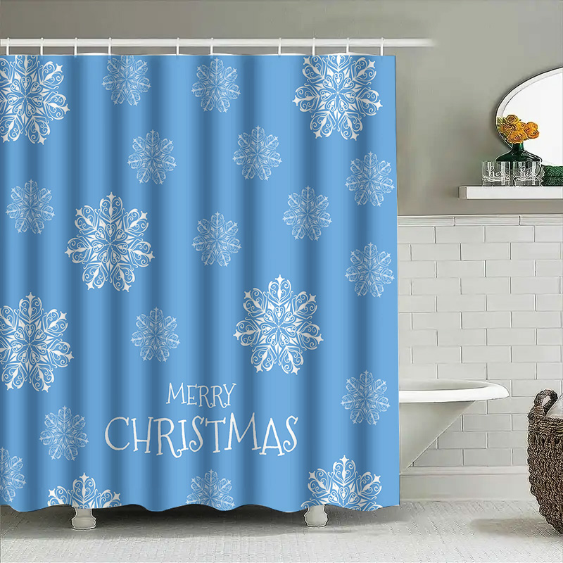 Christmas Shower Curtain Snowf - Home Decor Bathroom Ideas ulasan dan harga