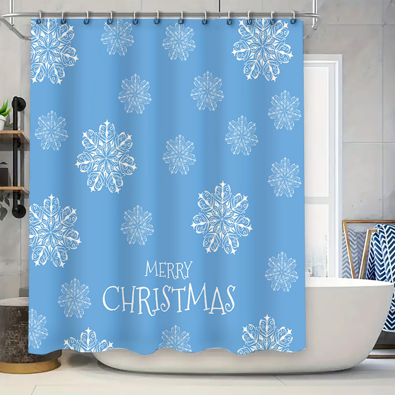 Christmas Shower Curtain Snowf - Home Decor Bathroom Ideas ulasan dan harga