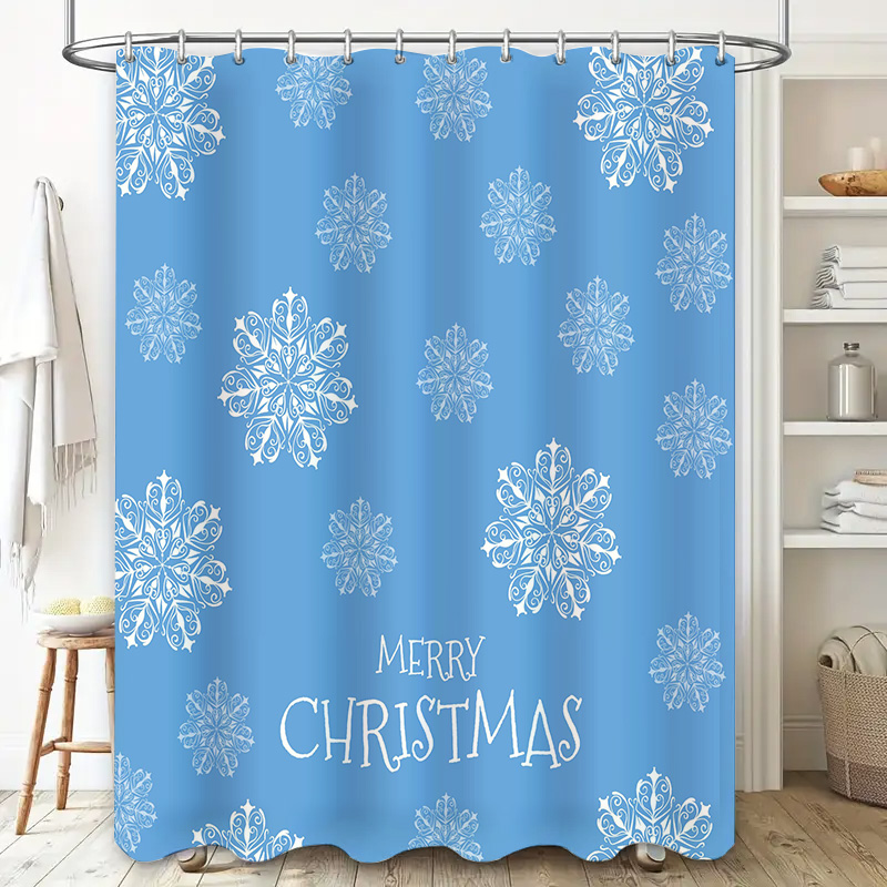 Christmas Shower Curtain Snowf - Home Decor Bathroom Ideas ulasan dan harga