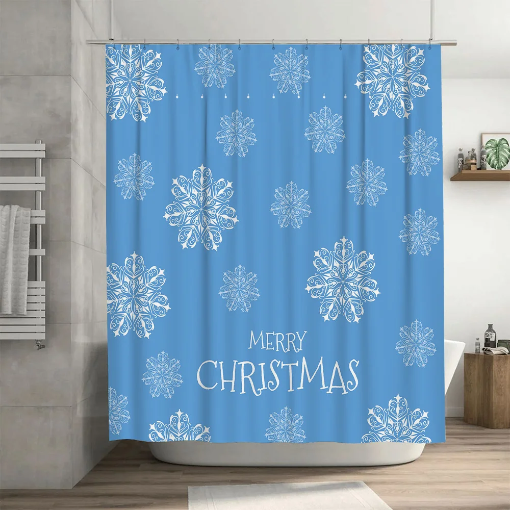 Christmas Shower Curtain Snowf - Home Decor Bathroom Ideas ulasan dan harga
