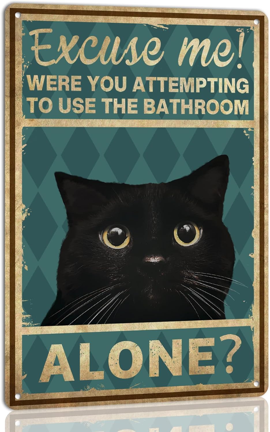 Cat Wall Art ;Excuse Me Where  - Home Alone Bathroom ulasan dan harga