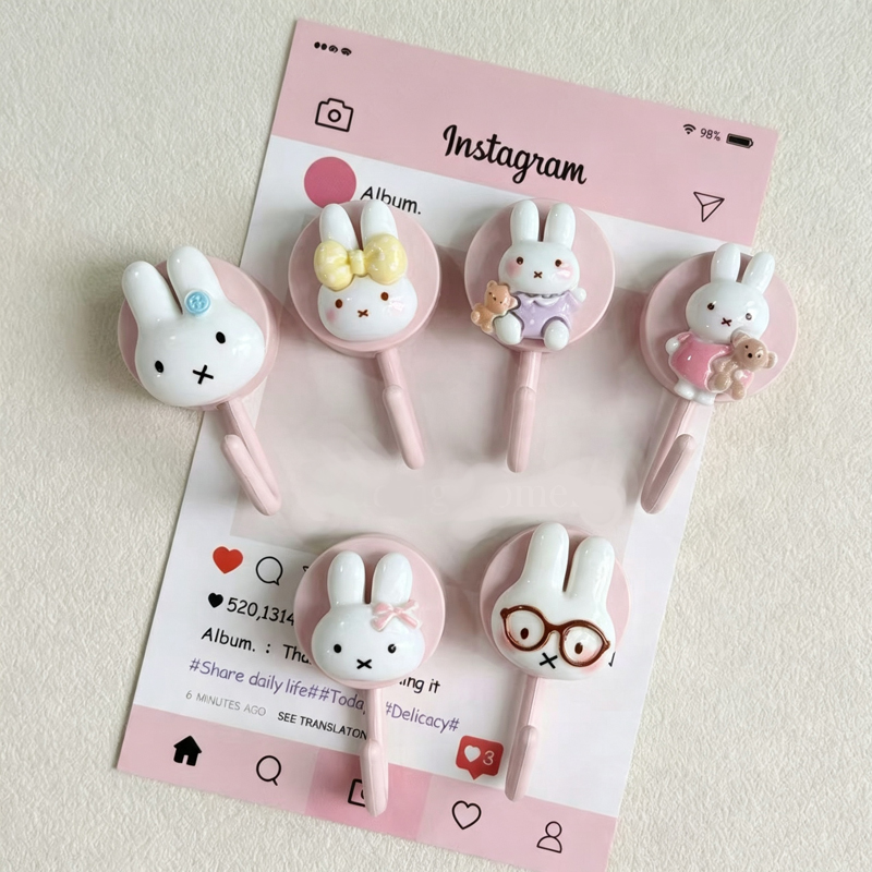 Cute Miffy Self Adhesive Hook  - Home Edit Bathroom Organizer ulasan dan harga