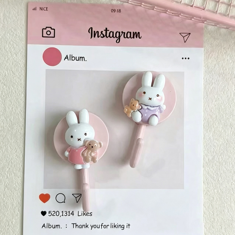 Cute Miffy Self Adhesive Hook  - Home Edit Bathroom Organizer ulasan dan harga