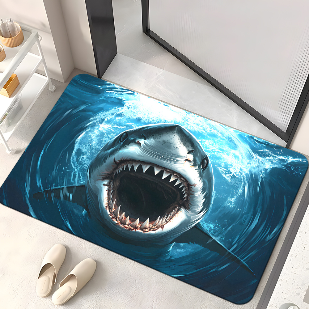 Durable Shark Print Doormat Ma - Home Decor Bathroom Ideas ulasan dan harga