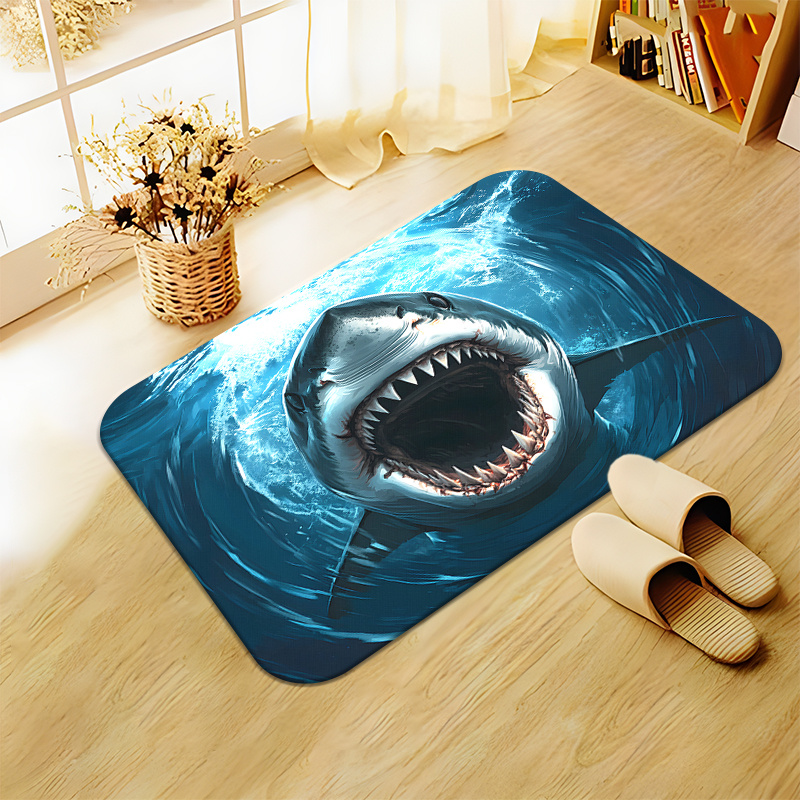 Durable Shark Print Doormat Ma - Home Decor Bathroom Ideas ulasan dan harga