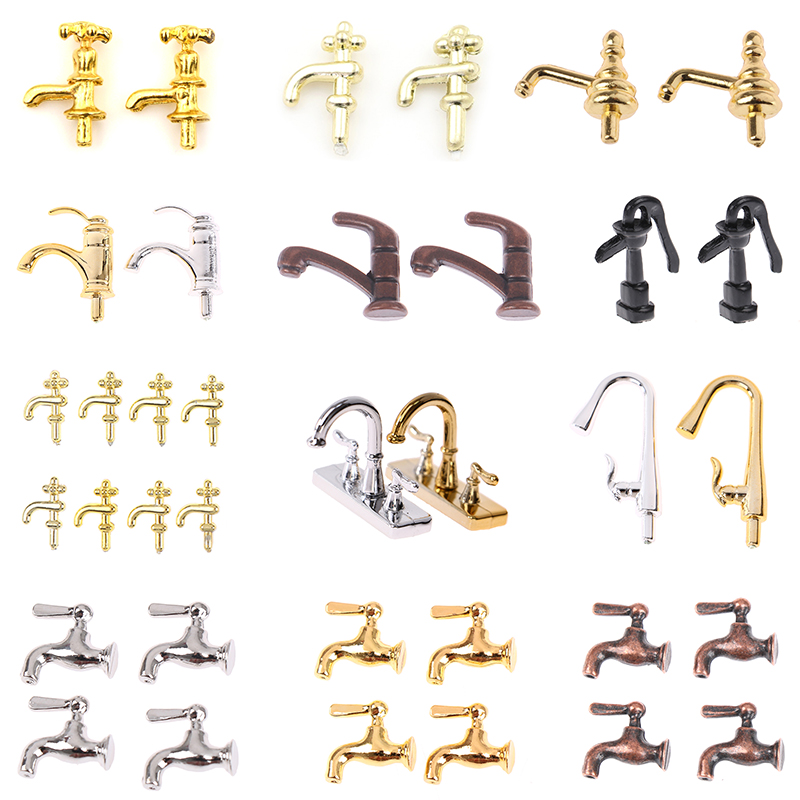 1/2/4/12PCS 1:12 Miniature Met - Home Bathroom Taps ulasan dan harga