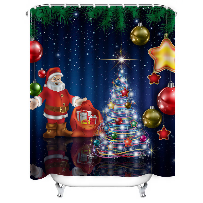 TU Christmas Shower Curtain Sa - Home Decor Bathroom Ideas ulasan dan harga