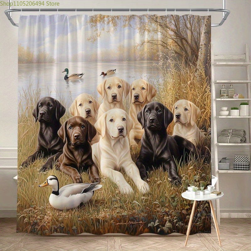 Labrador Dog Family Shower Cur - Home Decor Bathroom Ideas ulasan dan harga