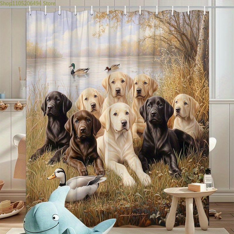 Labrador Dog Family Shower Cur - Home Decor Bathroom Ideas ulasan dan harga