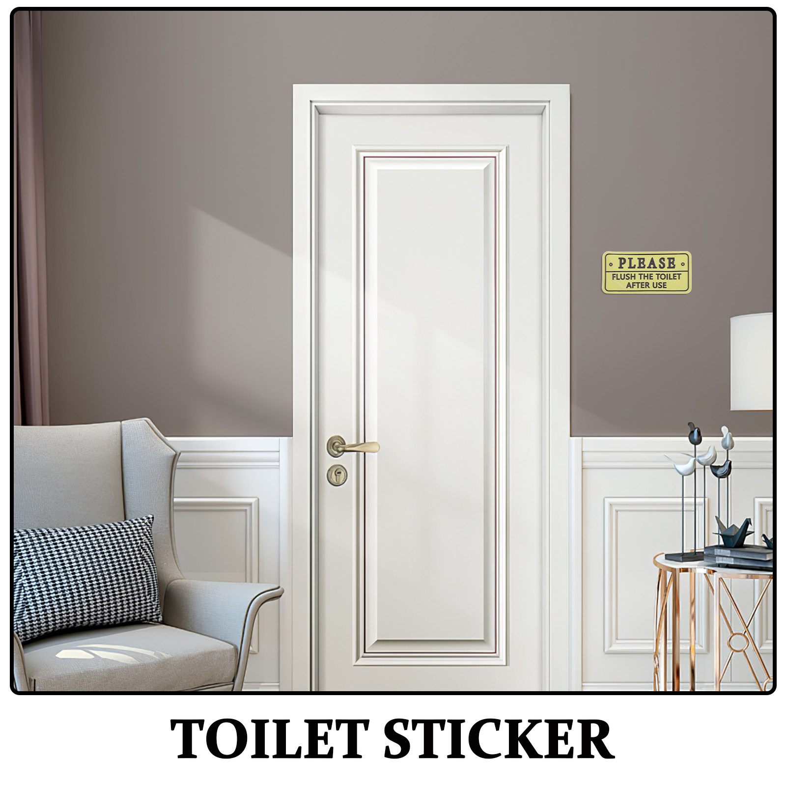 2Pcs Toilet Reminder Decal Wat - Home Bathroom Etiquette ulasan dan harga