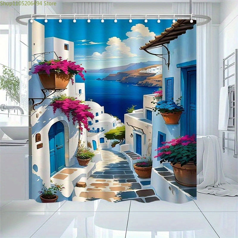 Santorini Greek Island Shower  - Home Decor Bathroom Ideas ulasan dan harga